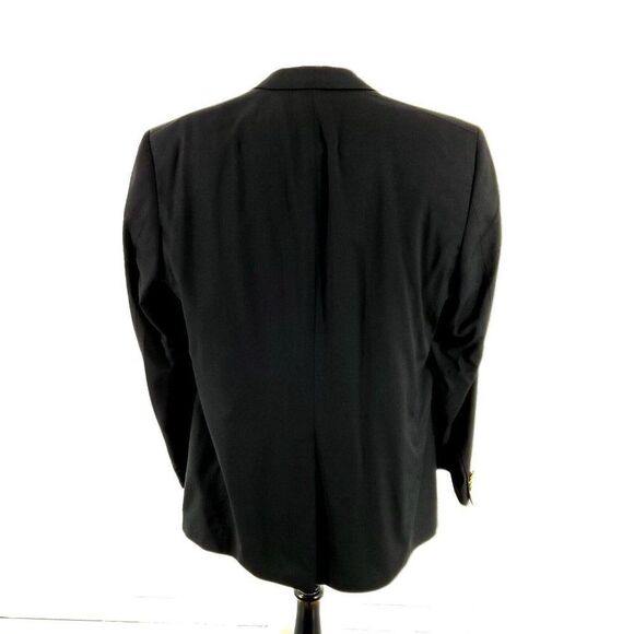 Hart Schaffner Marx Gold Trumpeter Nordstrom Wool 2 Gold Button Blazer 42L Black - Picture 6 of 11